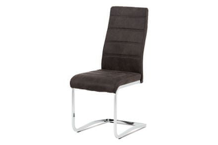 Autronic Moderná jedálenská stolička Jídelní židle, látka &quot;COWBOY&quot; šedá, chrom (DCH-451 GREY3)