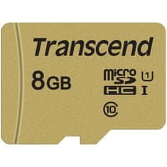 Transcend Pamäťová karta 500S microSDHC 8GB UHS-I U1 (Class 10) (95R/ 60W) + adapter