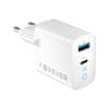 rýchlonabíjačka do siete GaN TC-06-33AC PD QC charger 1× USB-C 1× USB 33 W biela (GSM171395)