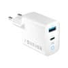 Forever rýchlonabíjačka do siete GaN TC-06-65AC PD QC charger 1× USB-C 1× USB 65 W biela (GSM171397)