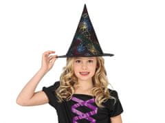 Guirca Detský čarodejnícky klobúk farebná pavučina