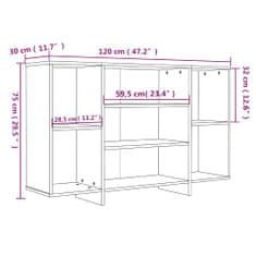 Vidaxl Komoda, biela 120x30x75 cm, kompozitné drevo