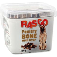 RASCO dog snack - kosť hydinová s pečeňou 2,5 cm 550 g