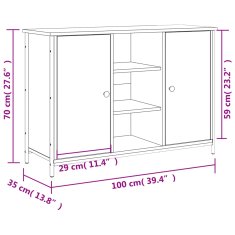 Petromila vidaXL Komoda čierna 100x35x70 cm kompozitné drevo