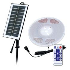 Ecolite Ecolite Solárny LED pásik 5m, panel 4,5 V, aku 3,7 V/2400mAh, IP65 DX-SOLAR-3000/5M