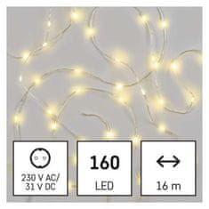 EMOS LED vianočné Nanos reťaz s časovačom 16 m teplá biela