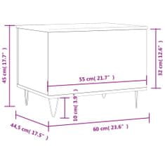 Petromila vidaXL Konferenčný stolík čierny 60x44,5x45 cm spracované drevo