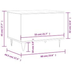 Petromila vidaXL Konferenčný stolík betónovosivý 60x44,5x45 cm spracované drevo
