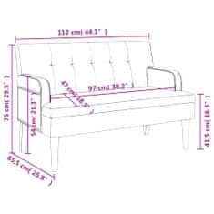 Vidaxl Lavička s operadlom biela 112x65,5x75 cm umelá koža