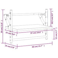 Vidaxl Nástenné police s tyčami 2 ks dub sonoma 40x25x30 cm