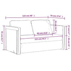 Petromila vidaXL Podlahová rozkladacia pohovka 2 v 1 modrá 122x204x55 cm zamat