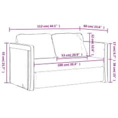 Petromila vidaXL Podlahová rozkl. pohovka 2v1 kapučínová 112x174x55cm umelá koža