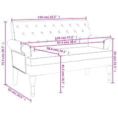 Vidaxl Lavička s operadlom modrá 120x62x75,5 cm látka