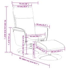 Vidaxl Masážne sklápacie kreslo s podnožkou sivé umelá koža