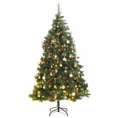 Vidaxl Umelý výklopný vianočný stromček 300 LED a sada gúľ 180 cm