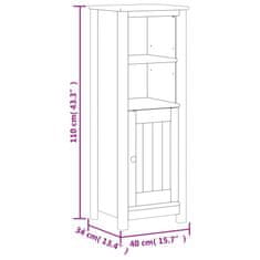 Vidaxl Skrinka do kúpelne BERG 40x34x110 cm masívna borovica