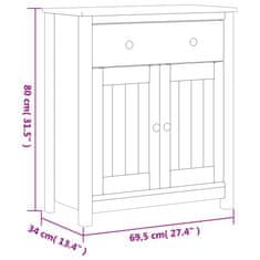 Vidaxl Skrinka do kúpelne BERG biela 69,5x34x80 cm masívna borovica