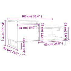 Petromila vidaXL Konferenčný stolík dymový dub 100x50x45 cm spracované drevo