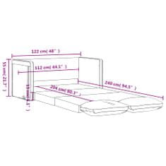 Petromila vidaXL Podlahová rozkladacia pohovka 2v1 tmavožltá 122x204x55cm zamat