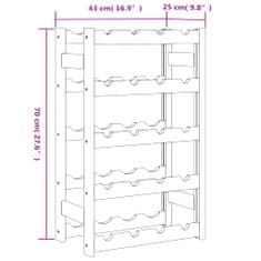 Vidaxl Stojan na víno na 20 fliaš čierny masívna borovica