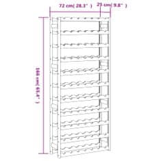 Vidaxl Stojan na víno na 77 fliaš sivý masívna borovica