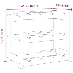 Vidaxl Stojan na víno na 12 fliaš hnedý masívna borovica
