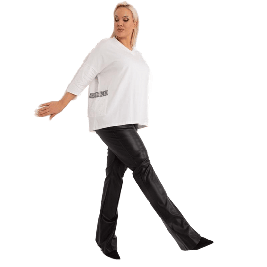 RELEVANCE Dámska dlhá blúzka plus size s vreckami SPENSER ecru RV-BZ-7783.99_403980 Univerzalne