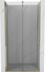 Mexen Velar, posuvné dvere do otvoru 75x200 cm, 8mm číre sklo, zlatý lesklý profil, 871-075-000-01-50