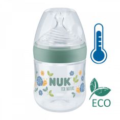 Nuk Dojčenská fľaša na učenie for Nature s kontrolou teploty S zelená