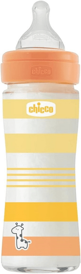 Chicco Fľaša dojčenská sklo Well-being silikón 240 ml uni