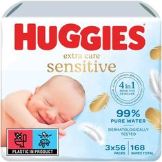 Huggies HUGGIES Obrúsky vlhčené Extra Care Triplo 56x3 ks