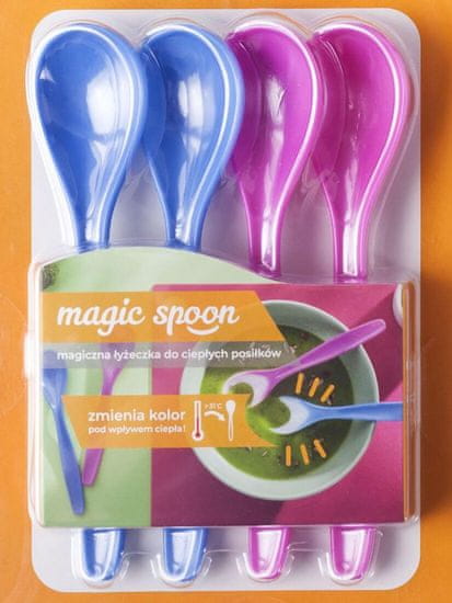 STREFA Detské lyžičky na zmenu farby MAGIC HOT 15cm, plastové (4ks)