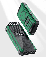 BOT Solárna powerbanka SP5 1 panel 30000mAh s káblami, zelená