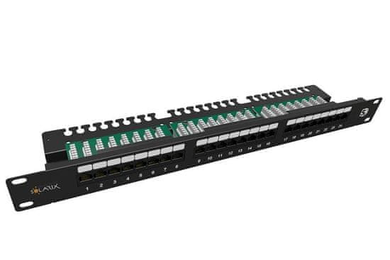 Solarix Patch panel SX24L-5E-UTP-BK-N 24 port Cat. 5e UTP 1U