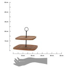 ModernHome Bambusový podnos na tortu štvorcový 23 cm