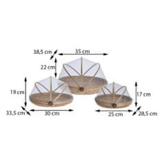 ModernHome Bambusové koše s moskytiérou 3 ks.