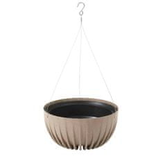 ModernHome Donica Stripped ECO coffee latte wisząca 24xh14 cm