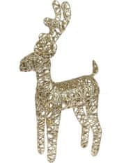 ModernHome Vianočný sob zlatý Led 45 cm