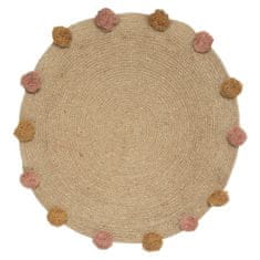 ModernHome Detský jutový koberec Pompoms 78 cm
