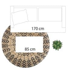ModernHome Okrúhly jutový koberec 120 cm vzor 1