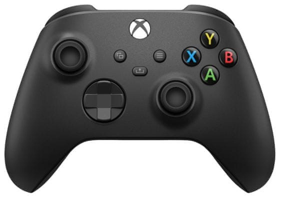 bezdrôtový herný ovládač Microsoft Xbox Series Bezdrôtový ovládač Carbon Black (QAT-00009) vibrácie hybridný smerový ovládač D-pad inovácia čierna farba prevedení textúrované rukoväte mapovanie tlačidla