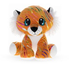 Mikro Trading Tiger Star Sparkle plyšový oranžový 37 cm na sedenie