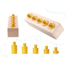 Solex Pomôcka edukačná Montessori farebné drevené valce KNOBBED CYLINDER 36M+