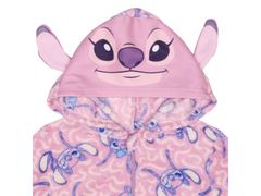 Disney Andzia a Stitch Disney Ružové fleecové jednodielne pyžamo, detská mikina s kapucňou, OEKO-TEX 5-6 lat 110-116 cm