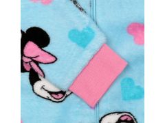 Disney Minnie Mouse Disney Modré fleecové jednodielne pyžamo, detská mikina s kapucňou, OEKO-TEX 3-4 lat 98-104 cm