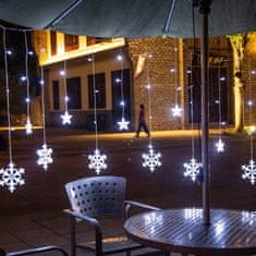 Northix Svetelný záves s LED svetlami - snehové vločky a hviezdy 