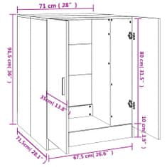 Vidaxl Skrinka na práčku čierna 71x71,5x91,5 cm