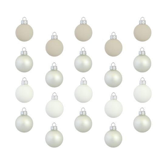 Decor By Glassor  Set vianočných ozdôb v bielej, opálovej a krémovej farbe