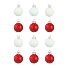 Decor By Glassor Set vianočných ozdôb v červenej a bielej farbe