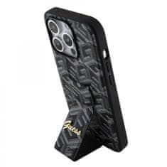 Guess Zadný kryt PU Grip Stand G Cube pre iPhone 15 Pro Max Black